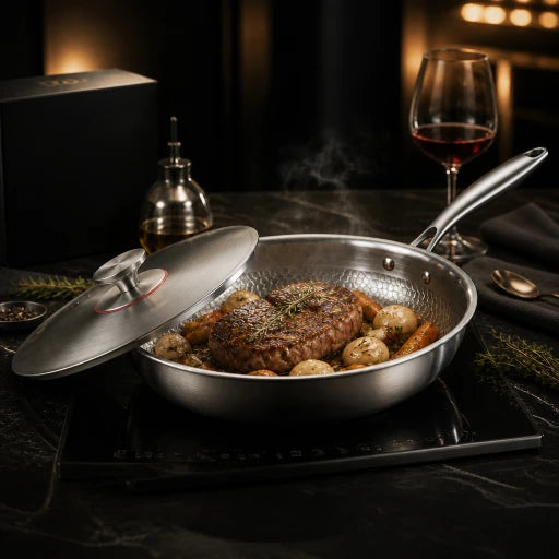 Cuisson dans la poêle en titane