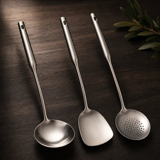 Trio d'ustensiles inox